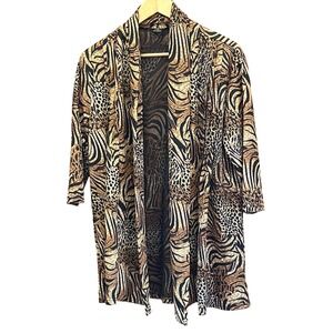 Vintage Magic Scarf Company Mixed Animal Print Cardigan Mob Wife Maximalist